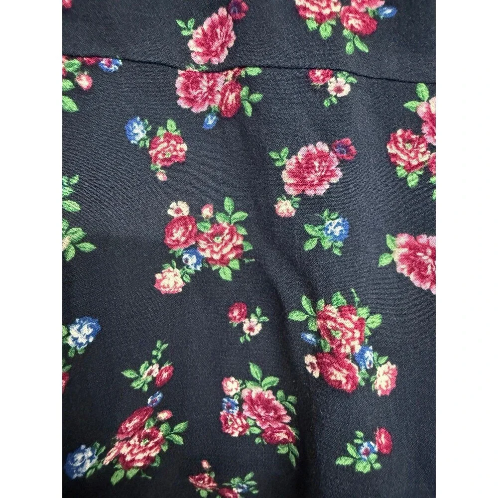 Puff-Sleeve Smocked Wrap Floral Blouse Small